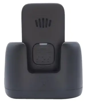 Bedford Go Anywhere GPS medical alert device with fall detection resting in its charging cradle for seniors in Canada