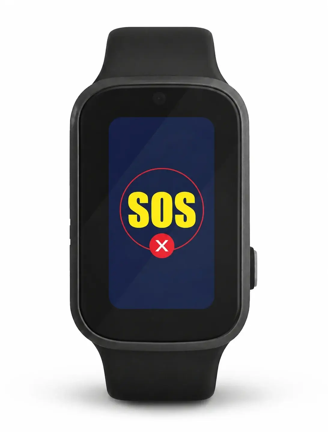 Go Anywhere Smartwatch for seniors in Canada displaying SOS emergency alert screen