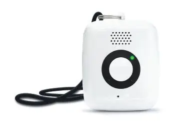 Mobile medical alert device worn as a pendant with emergency button for seniors in Canada