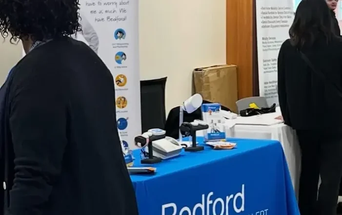 Bedford Medical Alert booth showcasing the best fall detection devices in Canada at the William Osler Fall Prevention event.