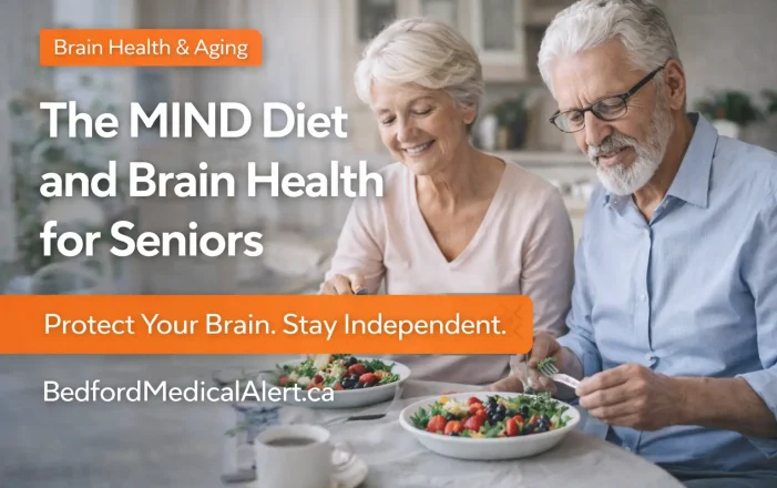 Senior couple enjoying a healthy MIND diet meal - brain health for seniors Canada - Bedford Medical Alert